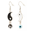 Alloy Enamel Yin Yang Matching Asymmetrical Earrings EJEW-JE04894-03-1