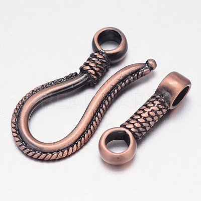 Rack Plating Brass Hook and S-Hook Clasps KK-E739-11R-NF-1
