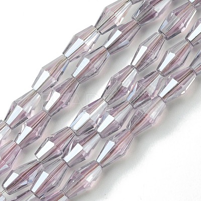 Transparent Electroplate Glass Beads Strands GLAA-K064-05A-PL06-1