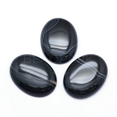Natural Banded Agate Cabochons G-P393-I10-1