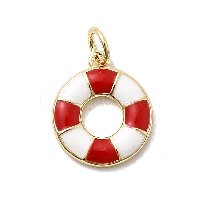 Brass Enamel Pendants KK-P338-23G-01-1