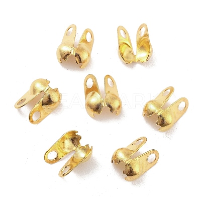 Rack Plating Brass Bead Tips KK-P274-02D-G-1
