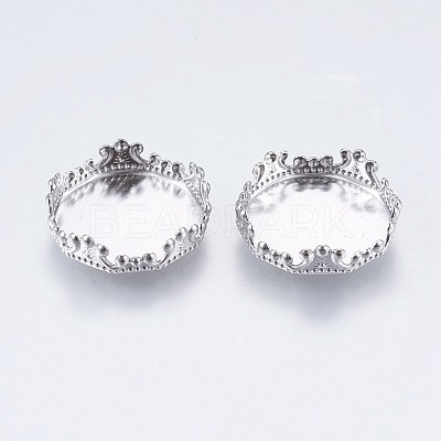 Tarnish Resistant 304 Stainless Steel Lace Edge Bezel Cups STAS-I097-061-15MM-1