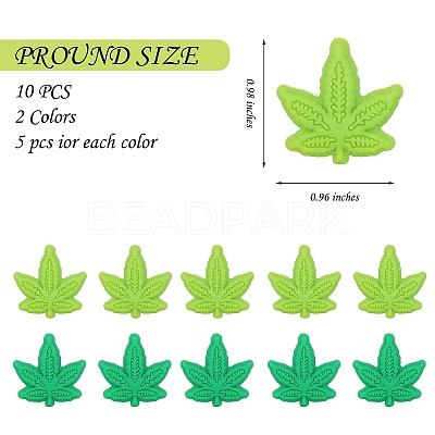 10Pcs 2 Colors Maple Leaf Silicone Beads JX708A-1