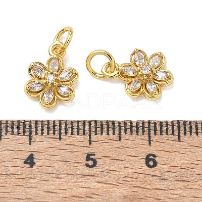 Brass Micro Pave Clear Cubic Zirconia Charms CU-CBA6E4E-05G-1