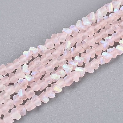 Frosted Transparent Glass Beads Strands LS-GLAA-N054-4mm-02-1