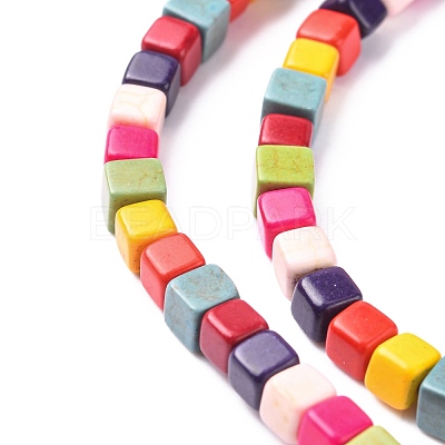 Synthetic Turquoise Beads Strands X-TURQ-G108-4x4mm-12-1