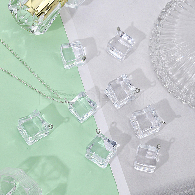 32Pcs 2 Style Transparent Acrylic Pendants TACR-CA0001-17-1
