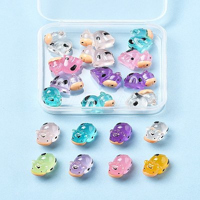 20Pcs Translucent Resin Cute Cow Ornament RESI-FS0002-11-1