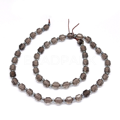 Natural Smoky Quartz Beads Strands G-O201B-37-1