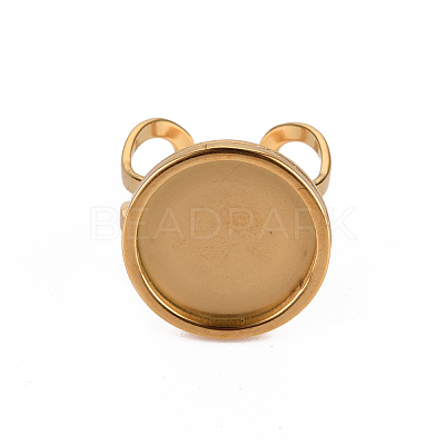 201 Stainless Steel Cuff Pad Ring Settings X-STAS-S080-040D-G-1