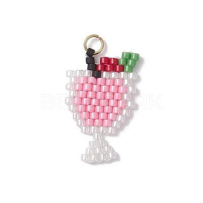 Glass Seed Beaded Pendants PALLOY-MZ00913-05-1