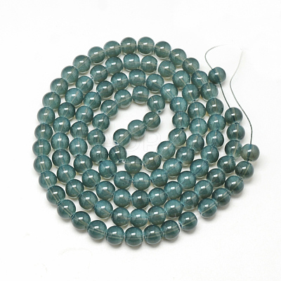 Baking Paint Glass Beads Strands X-DGLA-Q023-8mm-DB16-1