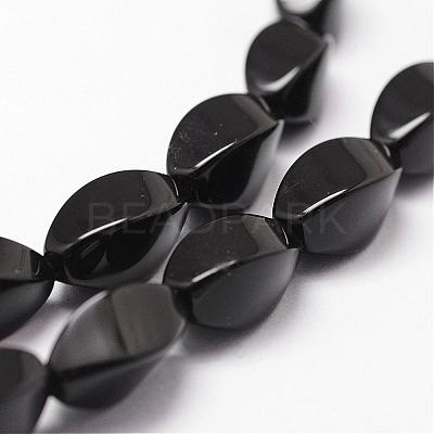 Natural Black Onyx Beads Strands G-P161-07-12x6mm-1