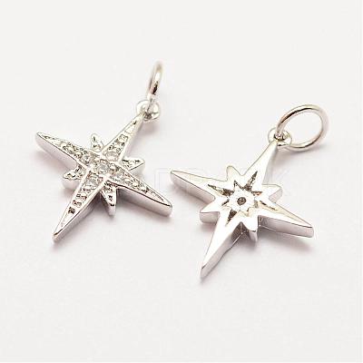 Brass Micro Pave Grade AAA Cubic Zirconia Pendants ZIRC-G090-05P-NR-1