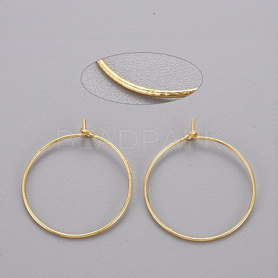 Brass Hoop Earrings KK-T032-005G-1