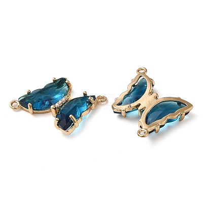 Brass Pave Faceted Glass Connector Charms FIND-Z020-04N-1
