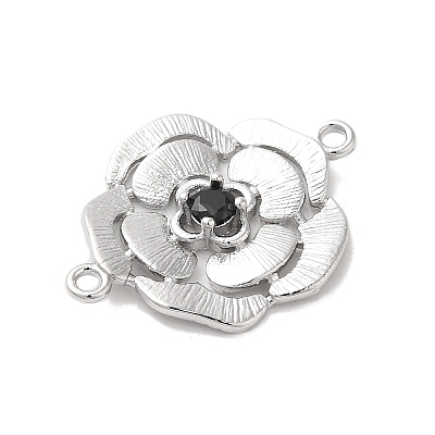 Brass Pave Glass Connector Charms KK-Z073-32P-02-1