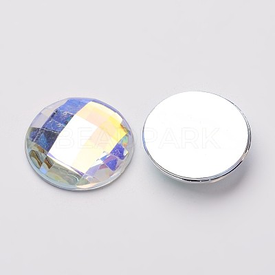 Imitation Taiwan Acrylic Rhinestone Flat Back Cabochons GACR-D002-18mm-17-1