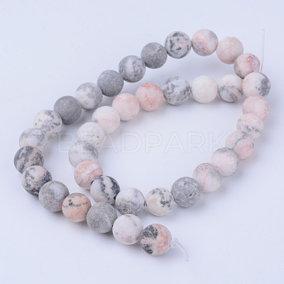 Natural Zebra Jasper Beads Strands X-G-Q462-6mm-03-1
