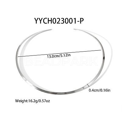 Simple 304 Stainless Steel Flat Cuff Choker Necklaces Fashion Jewelry for Women RC6869-2-1
