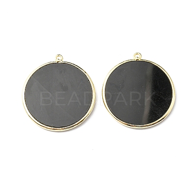 Natural Dyed & Heated Black Agate Pendants G-E526-10O-1