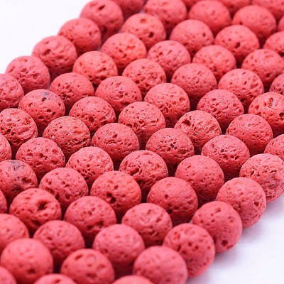 Natural Lava Rock Beads Strands G-F531-6mm-G11-1