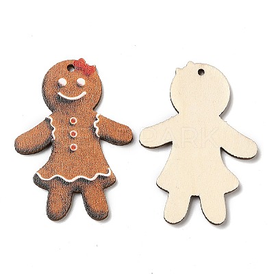 Single Face Printed Wood Big Pendants WOOD-D025-04-1