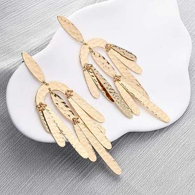 Zinc Alloy Oval Chandelier Earrings EJEW-Z107-03G-01-1