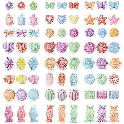 Craft Style Acrylic Beads Sets MACR-FS0001-68-1