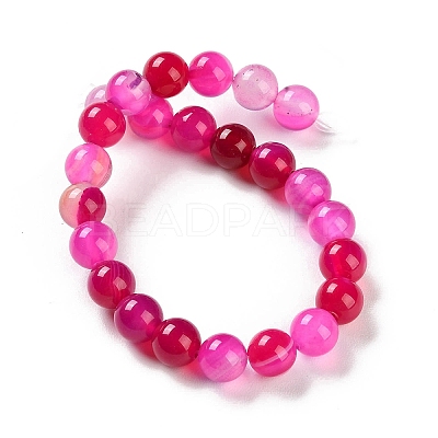 Natural Striped Agate/Banded Agate Beads Strands G-Z060-A01-B06-1