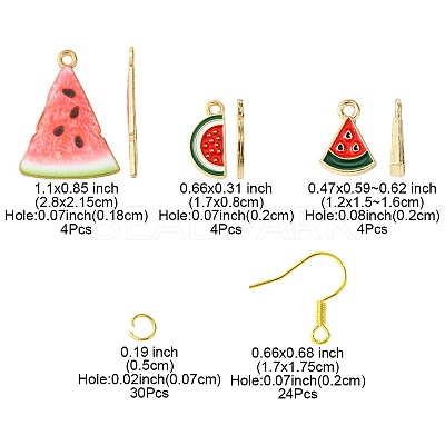 DIY Watermelon Dangle Earrings DIY-FS0006-06-1
