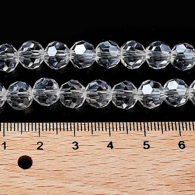 Electroplate Transparent Glass Beads Strands EGLA-A035-T8mm-A19-1