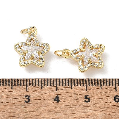 Brass Micro Pave Clear Cubic Zirconia Charms CU-CBA9FFD-07G-1
