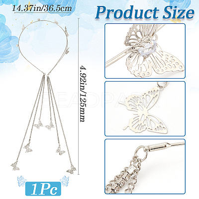 Zinc Alloy Rhinestone Hair Bands OHAR-WH20007-01A-P-1