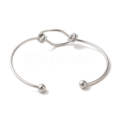 Non-Tarnish 304 Stainless Steel Open Cuff Bangles for Women BJEW-Z071-02P-1