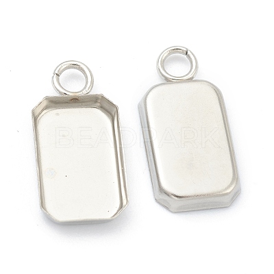 Tarnish Resistant 201 Stainless Steel Pendant Cabochon Settings STAS-H143-31P-1