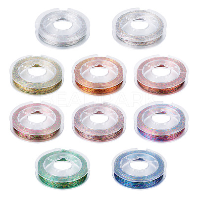 10 Rolls 10 Colors 3-Ply Round Metallic Cord Sets MCOR-TAC001-02-1