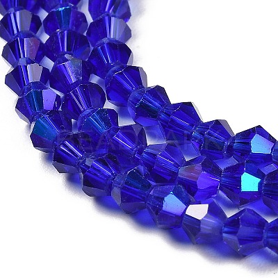 Transparent Electroplate Glass Beads Strands GLAA-F029-4mm-D06-1