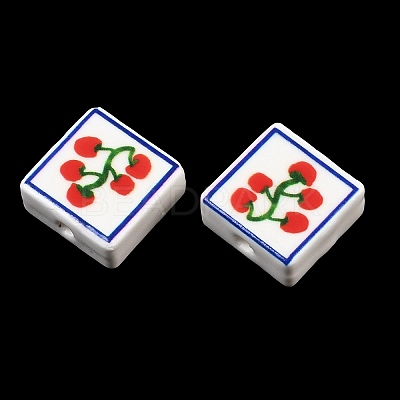 Printed Handmade Porcelain Beads PORC-G016-04X-1