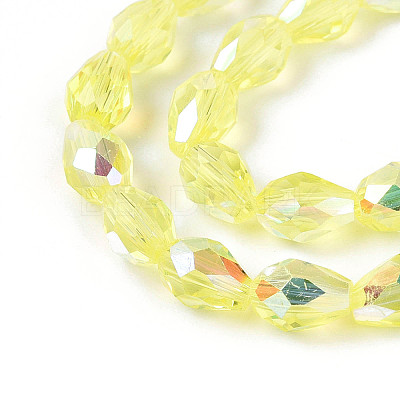 Transparent Electroplate Glass Beads Strands LS-EGLA-N023-6x8mm-A02-1