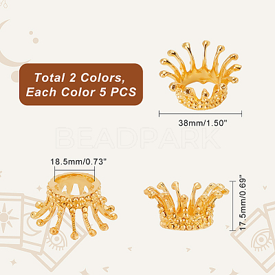 10Pcs 2 Colors Zinc Alloy Crystal Ball Base DJEW-GA0001-49-1