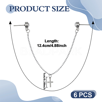 6Pcs 304 Stainless Steel Hat Pins HJEW-DR00267-1