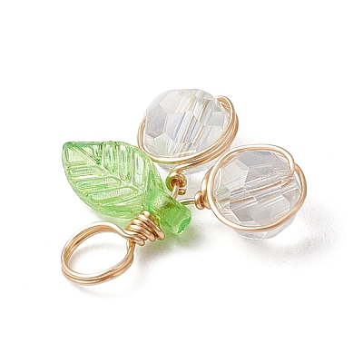 Cherry Glass Pendants PALLOY-JF03470-06-1