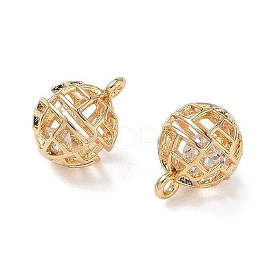 Brass Micro Pave Clear Cubic Zirconia Pendants KK-D261-01G-04-1