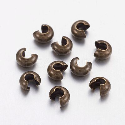 Brass Crimp Beads Covers KK-H291-NFAB-NF-1