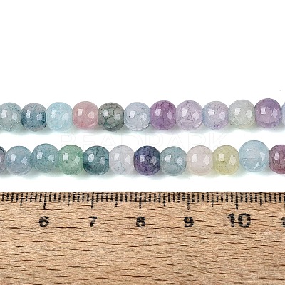 Ombre Effect Dyed Crackle Glass Beads Strands GLAA-Q106-01A-B27-1