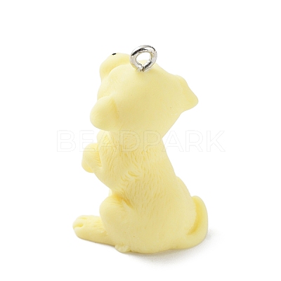 Opaque Resin Dog Pendants RESI-P033-A06-1