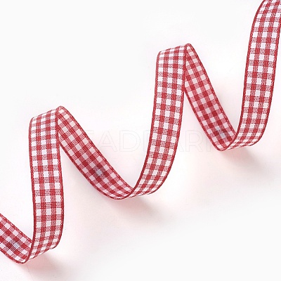 Double Face Gingham Ribbon Satin Ribbon RC10mmC01-1