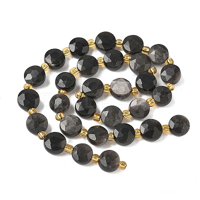 Natural Silver Sheen Obsidian Beads Strands G-G271-C08-10mm-1